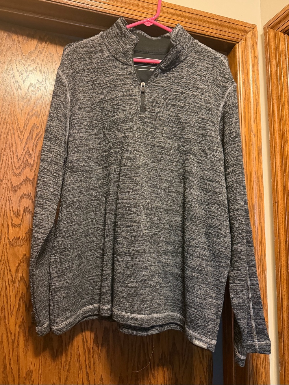 Eddie Bauer Heathered Charcoal Half-Zip Pullover
